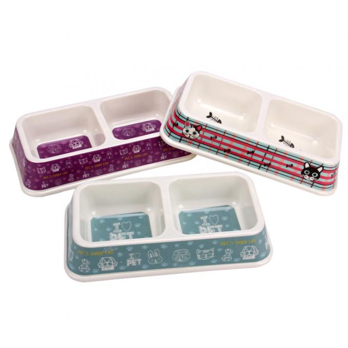 قیمت عمده فروشی کارخانه سفارشی دو مربع ملامینه سگ& گربه پالتو کاسه 3