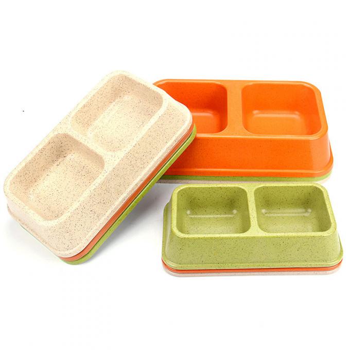 دو تا و رنگارنگ بامبو ابلیماسیون بزرگ یا بزرگ سگ حیوانات خانگی غذا و آب کاسه 0