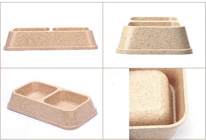 دو تا و رنگارنگ بامبو ابلیماسیون بزرگ یا بزرگ سگ حیوانات خانگی غذا و آب کاسه 2