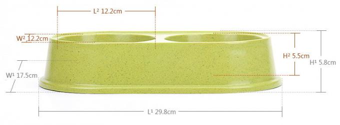 دو تا و رنگارنگ بامبو ابلیماسیون بزرگ یا بزرگ سگ حیوانات خانگی غذا و آب کاسه 3