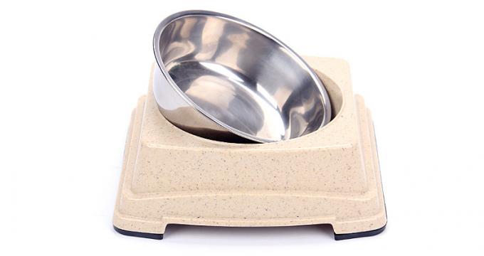 کیفیت خوب عمده فروشی گرم فروش بامبو فولاد ضد زنگ سگ توله سگ غذا خوردن کاسه 2