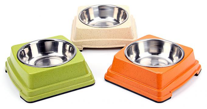 کیفیت خوب عمده فروشی گرم فروش بامبو فولاد ضد زنگ سگ توله سگ غذا خوردن کاسه 4